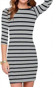 img 3 attached to Striped Mini Dress With Long Sleeve For Casual And Sexy Look - Haola Women'S Dress