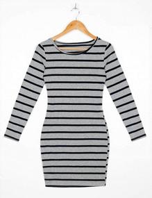 img 1 attached to Striped Mini Dress With Long Sleeve For Casual And Sexy Look - Haola Women'S Dress