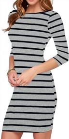 img 4 attached to Striped Mini Dress With Long Sleeve For Casual And Sexy Look - Haola Women'S Dress