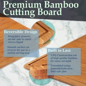 img 1 attached to Multipurpose BambooMN Cutting Board - Durable And Versatile - Grooved And Flat - 17.25"X11.75"X0.75" - 1 Piece
