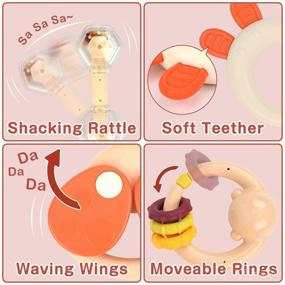 img 2 attached to 👶 10-Piece Baby Rattle Toy Set by GILOBABY – Shaking Bell Rattle Kit with Shaker, Grasping Grab Toy, and Storage Box – Early Learning Musical Toys for Children, Kids, Infants – Ideal Birthday and Christmas Gift for Newborns