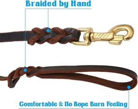 img 2 attached to 🐾 Premium 6 ft Leather Dog Leash for Effective Training & Walking
