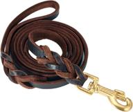 🐾 premium 6 ft leather dog leash for effective training & walking логотип