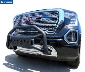 img 3 attached to 🚗 Tyger Auto TG-GD6G60548 Front Bumper Guard for 2019-2021 GMC Sierra 1500 (Excludes 2019 Limited) - Textured Black, Light Mount, Bull Bar