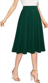 img 1 attached to Flirt And Flare In Style: MUADRESS Women'S High Waisted Mini Skater Skirt For A Chic Summer Look