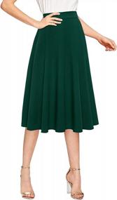 img 3 attached to Flirt And Flare In Style: MUADRESS Women'S High Waisted Mini Skater Skirt For A Chic Summer Look