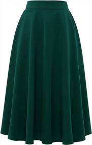 img 4 attached to Flirt And Flare In Style: MUADRESS Women'S High Waisted Mini Skater Skirt For A Chic Summer Look