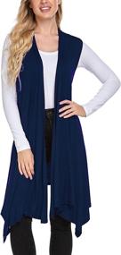 img 1 attached to Meaneor Sleeveless Duster Cardigans Lightweight Women's Clothing - Coats, Jackets & Vests