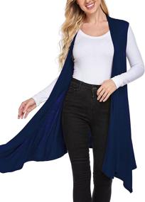 img 2 attached to Meaneor Sleeveless Duster Cardigans Lightweight Women's Clothing - Coats, Jackets & Vests