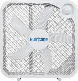 img 4 attached to 🌀 Hurricane Box Fan - 20 Inch, Classic Series, Floor Fan with 3 Energy Efficient Speed Settings, Compact Lightweight Design - ETL Listed, White