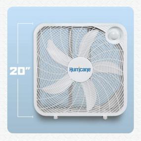 img 2 attached to 🌀 Hurricane Box Fan - 20 Inch, Classic Series, Floor Fan with 3 Energy Efficient Speed Settings, Compact Lightweight Design - ETL Listed, White