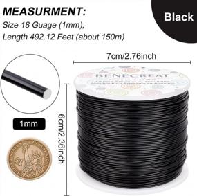 img 3 attached to Anodized Black Bendable Craft Wire For Jewelry And Halloween Crafts - BENECREAT 18 Gauge Aluminum Wire, 492FT