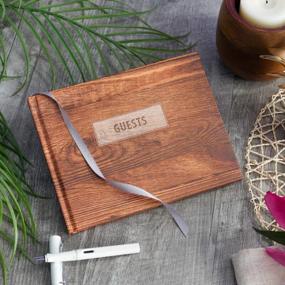 img 3 attached to 📚 Rustic Wedding Guest Book 9"x7" - WGB-RST