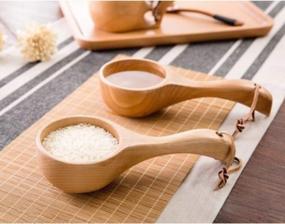 img 1 attached to Versatile Wooden Ladles For Cooking And Bath Products - Scoop Up Flour Or Bath Salts With Ease