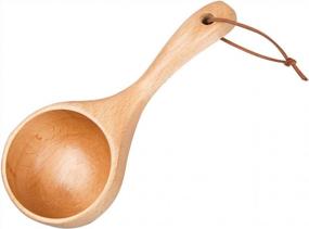 img 4 attached to Versatile Wooden Ladles For Cooking And Bath Products - Scoop Up Flour Or Bath Salts With Ease