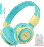 simolio safe volume limited wired headphones with mic for kids' online learning, 3 levels of 75db/85db/94db, share port, on-ear/over-ear children headphones for school, tablet, kindle (sm-903y) логотип