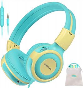 img 4 attached to SIMOLIO Safe Volume Limited Wired Headphones With Mic For Kids' Online Learning, 3 Levels Of 75DB/85DB/94DB, Share Port, On-Ear/Over-Ear Children Headphones For School, Tablet, Kindle (SM-903Y)