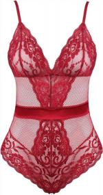 img 4 attached to Seductive Women'S Bodysuit: Lace Teddy Lingerie For A Killer Look