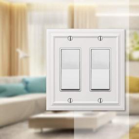 img 2 attached to Upgrade Your Décor With AMERELLE Continental Double Rocker Cast Metal Wallplate In White (94RRW)