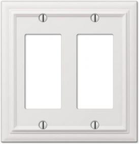 img 4 attached to Upgrade Your Décor With AMERELLE Continental Double Rocker Cast Metal Wallplate In White (94RRW)