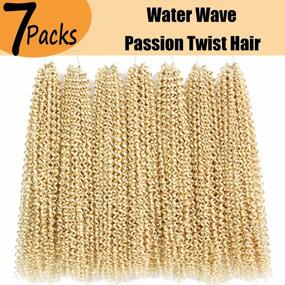 img 3 attached to 18-Inch Water Wave Passion Twist Crochet Hair In 613# Blonde Color - Dorsanee Bohemian Synthetic Hair Extensions For Black Women'S Passion Twists Braiding (7Pcs)