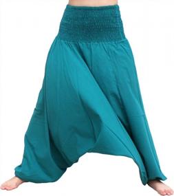 img 1 attached to RaanPahMuang Brand Light Summer Cotton Smock Top Harem Aladdin Pants