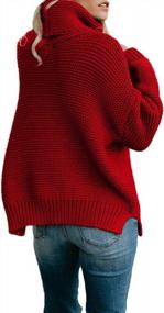 img 1 attached to Chunky Turtleneck Sweater For Women: Long Sleeve Knit Pullover Top By QACOHU