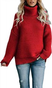 img 3 attached to Chunky Turtleneck Sweater For Women: Long Sleeve Knit Pullover Top By QACOHU