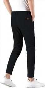 img 2 attached to Men'S Slim Fit Khaki Pants Stretch Cropped Chino Skinny Plaid & Plain