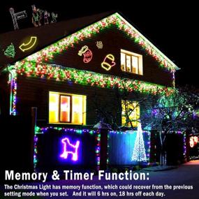 img 2 attached to 1216 LED 99Ft 8 Modes Christmas Lights Outdoor Decorations Curtain Fairy String Light With 228 Drops, Clear Wire Indoor Wedding Party Xmas Decoration (Red And Green)
