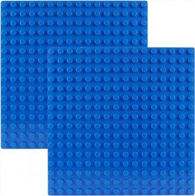 img 4 attached to Upgrade Your Block Building Experience With BOROLA Classic 10" X 10" Base Block Plate - Compatible With All Major Brands (Bigger Size Blocks), 2Pcs Blue Set