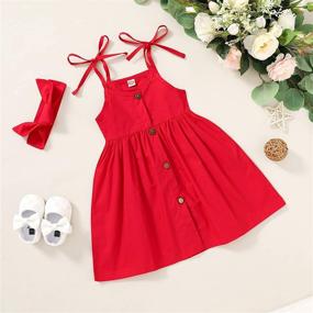 img 3 attached to Toddler Summer Button Princess Sundress Girls' Clothing ~ Dresses