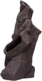 img 2 attached to 🪨 Ceramic Rock Stone Decoration - Aquarium Fish Tank Hideaway Decor - Ideal for Cichlids, Plecos, and Bettas - Plecoceramics Sheer Cliff