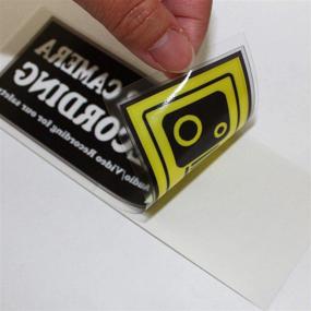 img 3 attached to 📷 Camera Audio Video Recording Stickers- Yellow Dashcam Warning Decals for Cars: Removable, Reusable Static Cling Accessories for Rideshare & Taxi Drivers