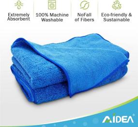 img 3 attached to 🚗 AIDEA Professional Microfiber Drying Towel-2PK: Premium, Scratch-Free, Water Absorption for Cars, SUVs, RVs, Trucks, Boats - Blue (24 in. x 31 in.)