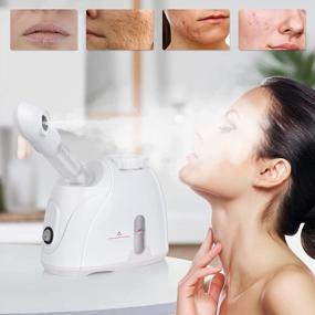 img 3 attached to 🌬️ NewWay Facial Steamer & Extendable Arm Warm Mist Humidifier - Face Spa Sinus Moisturizing for Home & Salon Use