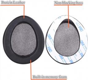 img 3 attached to GeSongZhe Ear Pads Replacement For Sennheiser HD500 HD570 HD575 HD590 Headphone Covers Memory Foam Protein Leather Black