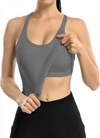 img 2 attached to ATTRACO Women Ribbed Workout Crop Tops With Built In Bra Yoga Racerback Tank Top Tight Fit