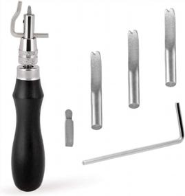 img 4 attached to 7-In-1 Pro Adjustable Leather Groover Tool (Black) - Perfect For Leathercraft Work!