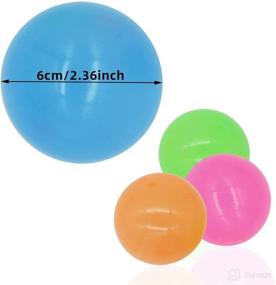 img 3 attached to 🌟 Gialer 4pcs Sticky Balls: Glow-in-the-Dark Fidget Toys for Kids and Adults, Sensory Stress Relief Gifts in 4 Vibrant Colors