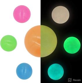 img 2 attached to 🌟 Gialer 4pcs Sticky Balls: Glow-in-the-Dark Fidget Toys for Kids and Adults, Sensory Stress Relief Gifts in 4 Vibrant Colors