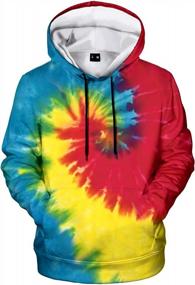 img 4 attached to Trendy And Comfortable Men'S Tie Dye Hoodies: Stylish Pullover Hoody Sweatshirt Collection