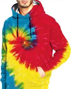 img 3 attached to Trendy And Comfortable Men'S Tie Dye Hoodies: Stylish Pullover Hoody Sweatshirt Collection