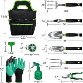 img 3 attached to 11 PC Heavy Duty Aluminum Gardening Tool Set - Perfect Gift For Women Gardeners!