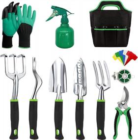 img 4 attached to 11 PC Heavy Duty Aluminum Gardening Tool Set - Perfect Gift For Women Gardeners!