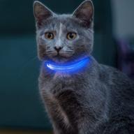 vizpet led cat dog collar: usb rechargeable, adjustable nylon size & bright safety for small pets logo