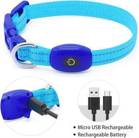 img 1 attached to Vizpet LED Cat Dog Collar: USB Rechargeable, Adjustable Nylon Size & Bright Safety for Small Pets