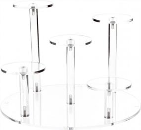 img 1 attached to Plymor Clear Acrylic Round 10" Base Display Riser With 5 Round 3" Display Pedestals, 7" High