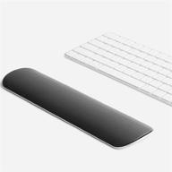 humancentric keyboard wrist rest pad - wrist support for keyboard, premium office desk accessories in space gray aluminum and black vegan leather, ergonomic wrist rests for computer keyboard logo