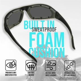 img 1 attached to 🚴 Bikershades Windproof Z87 Motorcycle Riding Safety Bifocal Sunglass with Foam Padding